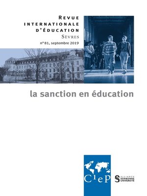 cover image of La sanction en éducation-- Revue internationale d'éducation sèvres 81--Ebook